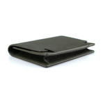 Pebbled Leather Envelope Card Holder Wallet // Green