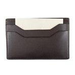 Smooth Leather Card Holder Wallet // Dark Brown