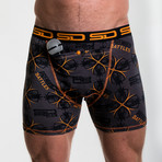 Premier Battles Boxer Shorts // Black + Grey + Orange (S)
