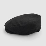 Caspian Waterproof Wool Flat Cap // Dark Grey (S)