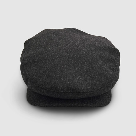 Caspian Waterproof Wool Flat Cap // Dark Grey (S)