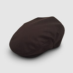 Huron Waterproof Wool Flat Cap // Brown (S)