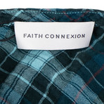 Faith Connexion // Men's Plaid Over Top Shirt // Blue (L)