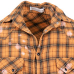 Faith Connexion // Plaid Sleeveless Button Down Shirt // Orange (XS)