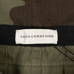 Faith Connexion // Chevron Canvas Multi Pocket Shorts // Camo (XS)