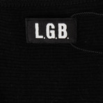 L.G.B. // Men's Cotton Racerback Tank Top // Black (XS)