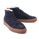 Leather + Canvas Ankle Sneaker // Denim Blue (Euro: 39)