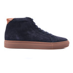 Leather + Canvas Ankle Sneaker // Denim Blue (Euro: 39)
