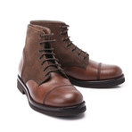 Leather Contrast Boot // Brown (Euro: 42)