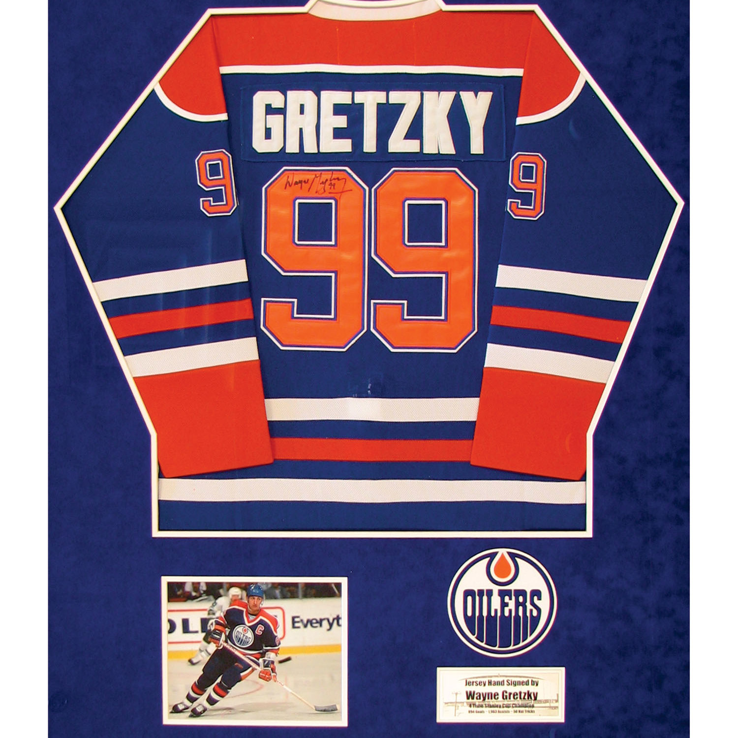 Edmonton Oilers Signed Jersey Wayne Gretzky Unframed Piece Of The Past Touch Of Modern