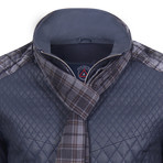 Paul Leather Jacket // Navy Tafta (XL)