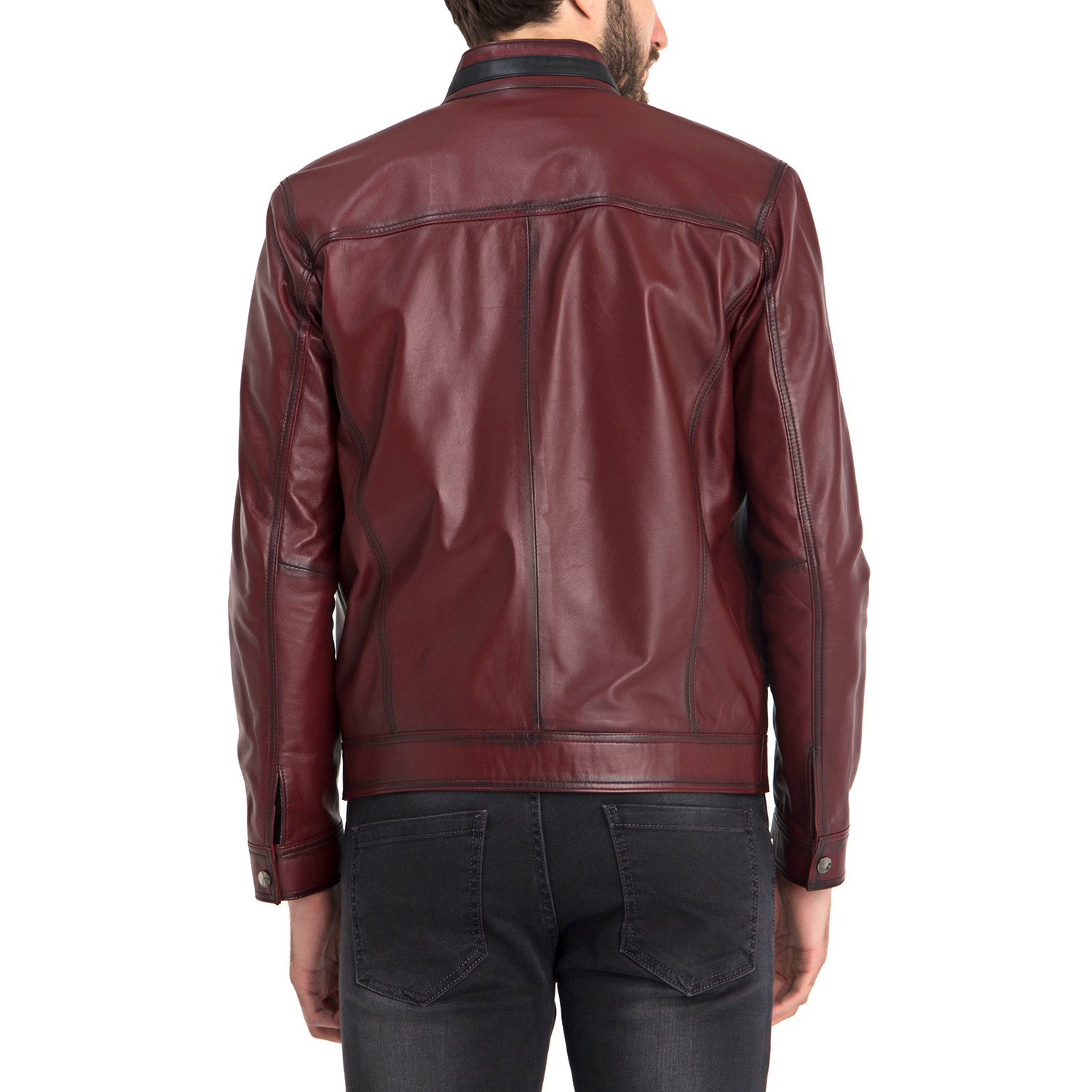 Harrison Leather Jacket // Bordeaux (XL) - Iparelde - Touch of Modern