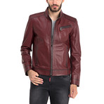 Johncen Leather Jacket // Bordeaux (XL)