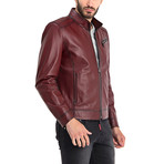 Johncen Leather Jacket // Bordeaux (3XL)