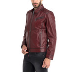Johncen Leather Jacket // Bordeaux (3XL)