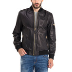 Kyle Leather Jacket // Black + Gold (XL)