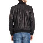 Kyle Leather Jacket // Black + Gold (L)