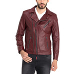 Harlow Leather Jacket // Bordeaux (L)
