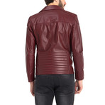 Harlow Leather Jacket // Bordeaux (M)