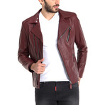 Harlow Leather Jacket // Bordeaux (L)