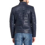 Harold Leather Jacket // Dark Blue (XL)