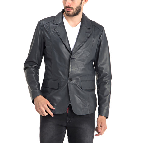 Elijah Leather Jacket // Gray (S)