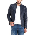 Zeil Leather Jacket // Dark Blue (M)