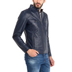 Zeil Leather Jacket // Dark Blue (XL)