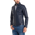 Zeil Leather Jacket // Dark Blue (L)