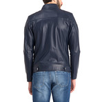 Zeil Leather Jacket // Dark Blue (L)