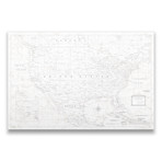 USA Map + Pins // Classic Marble (24"W x 16"H x 1.25"D)