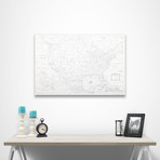 USA Map + Pins // Classic Marble (24"W x 16"H x 1.25"D)