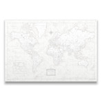 World Map + Pins // Classic Marble (24"W x 16"H x 1.25"D)