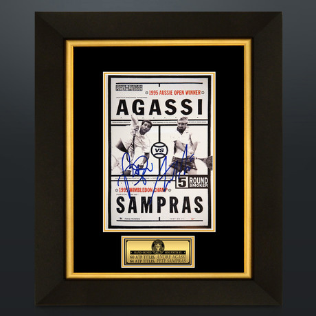 Andre Agassi Vs. Pete Sampras // Dual Signed Mini-Poster // Custom Frame