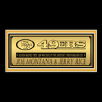 Joe Montana and Jerry Rice // Signed Photo // Custom Frame