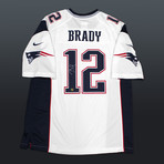 Tom Brady // Signed New England Patriots White jersey // custom frame (Signed Jersey + Museum Frame)
