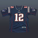 Tom Brady // Signed New England Patriots Blue jersey // custom frame (Signed Jersey Only)