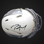 Tom Brady // Signed New England Patriots mini ICE Helmet // Custom Museum Display (Signed Mini Helmet Only)