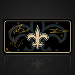 New Orleans Saints // Drew Brees + Michael Thomas + Alvin Kamara Signed Commemorative Plaque // custom frame (Signed Plaque Only)