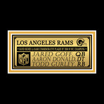 LA Rams // Jared Goff + Aaron Donald + Todd Gurley signed Commemorative Plaque // Custom Frame (Signed Plaque Only)