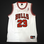 Chicago Bulls // Michael Jordan + Team Signed Chicago Bulls White Jersey // Museum Frame (Signed Jersey Only)