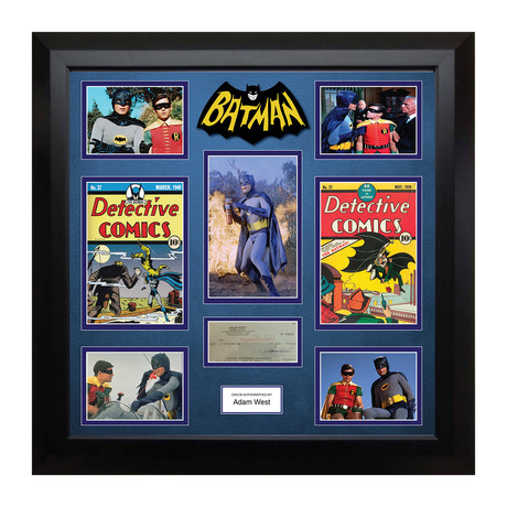 Signed + Framed Check Collage // Batman