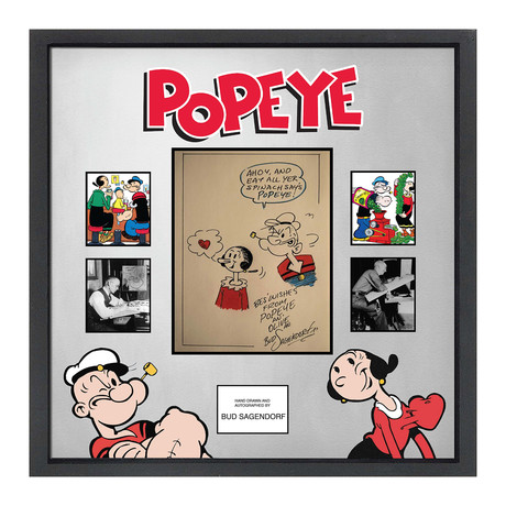 Signed + Framed Sketch Collage // Popeye