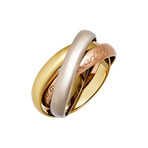 Vintage Cartier 18k Yellow Gold + 18k White Gold + 18k Rose Gold Trinity Ring (Ring Size: 5.25)