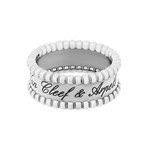 Vintage Van Cleef & Arpels 18k White Gold Perlee Ring // Ring Size: 5.75