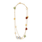 Vintage ZOCCAI 10k Yellow Gold Quartz Necklace // Chain: 35"