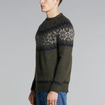 Raggi Jacquard Sweater // Dark Olive (S)
