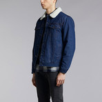 Reno Sherpa Lined Denim Jacket // Blue (M)