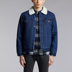 Reno Sherpa Lined Denim Jacket // Blue (M)