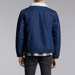 Reno Sherpa Lined Denim Jacket // Blue (M)